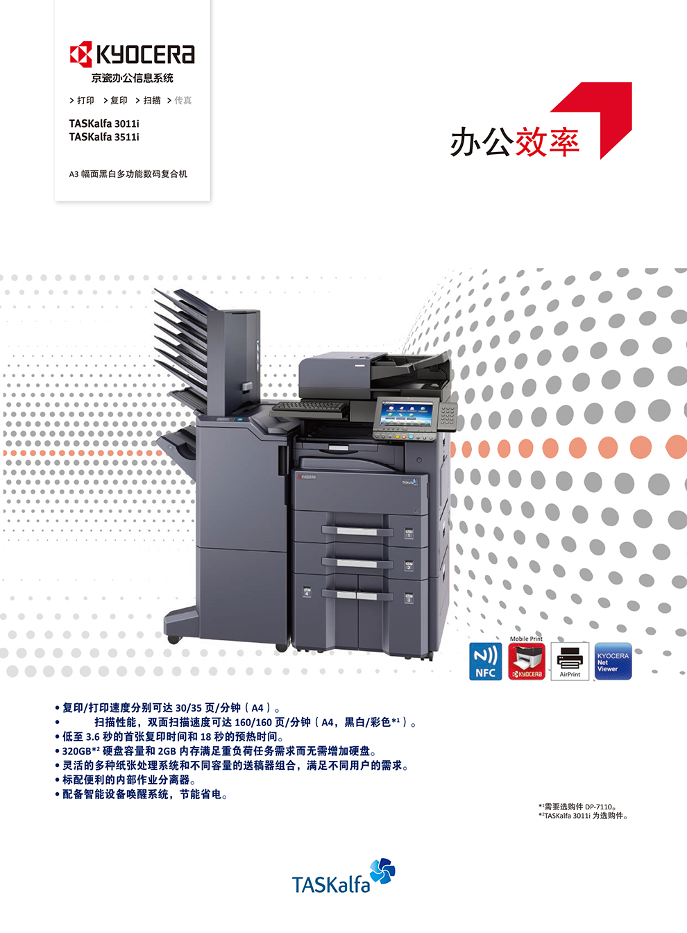 京瓷3010i/3510i中速复印机(图1)